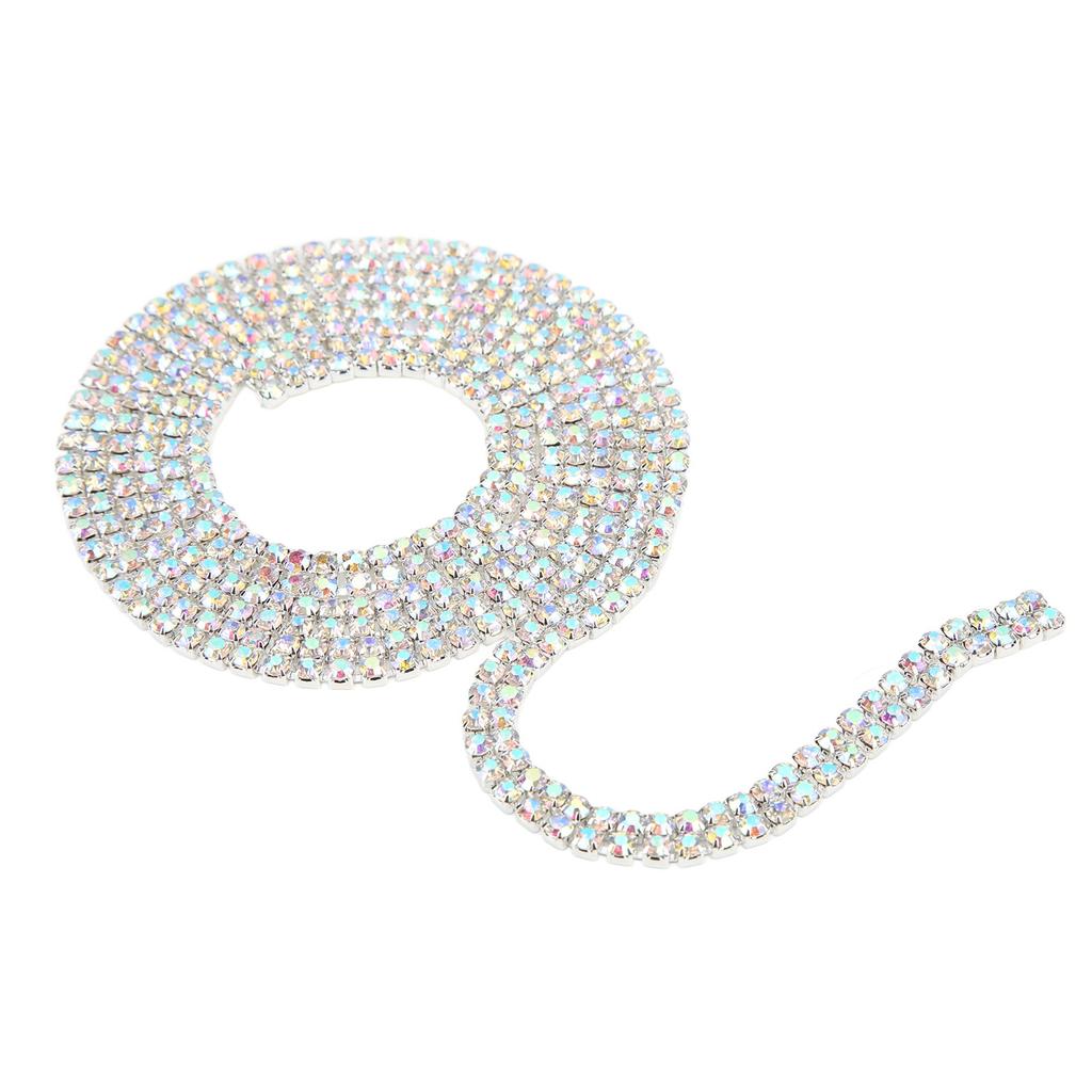1 Yard 2 Rows Close Rhinestone Chain High Gloss 90cm Length AB Rhinestone Chain for DIY Jewelry