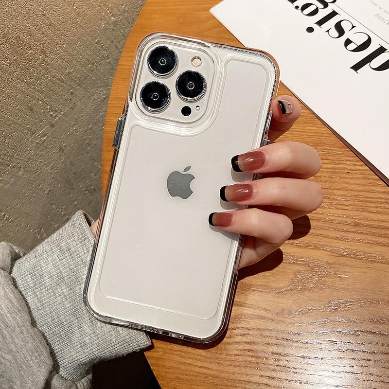 Прозрачный противоударный жесткий акриловый чехол для IPhone 14 13 12 11 Pro XS Max X XR 14 Plus, мягкий силиконовый бампер, прозрачный роскошный чехол