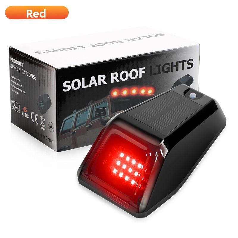 LED Solar Powered Cab Lights Punch-Free Wireless Truck Roof Lights Truck Pickup Warning Light for Pickup Trucks SUV Motorcycles