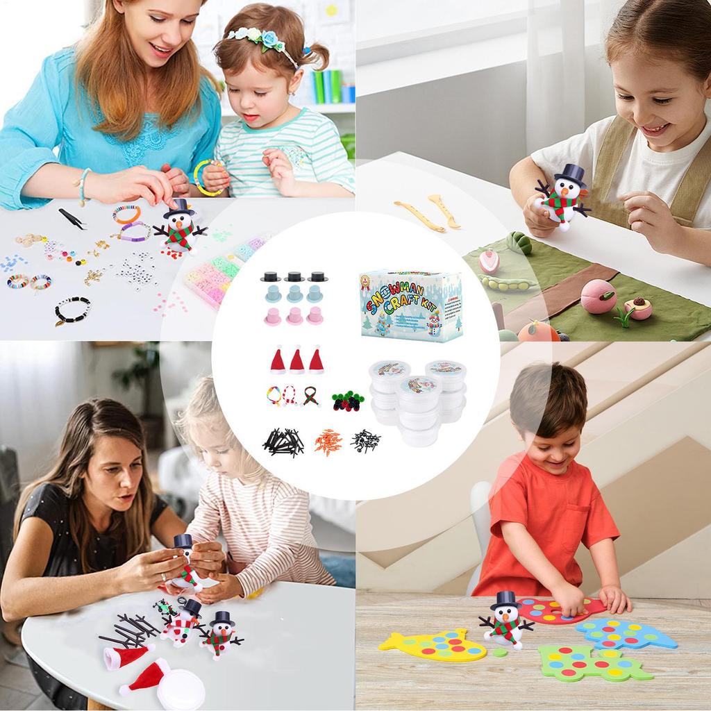 Набор для лепки снеговика Без снега В помещении Рождественская поделка Глина Искусство Подарок для малышей Детей Дошкольников Детсадовцев Семьи
