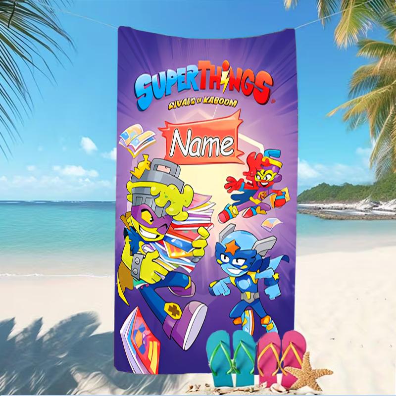 Customizable personalized beach towels SuperZings themed designs.Suitable for the beach, yoga, sports;ideal as beach accessories