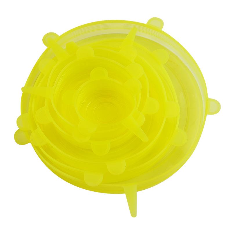 6/12pcs Reusable Silicone Stretch Lids - Keep Fruits & Veggies Fresh for Longer!