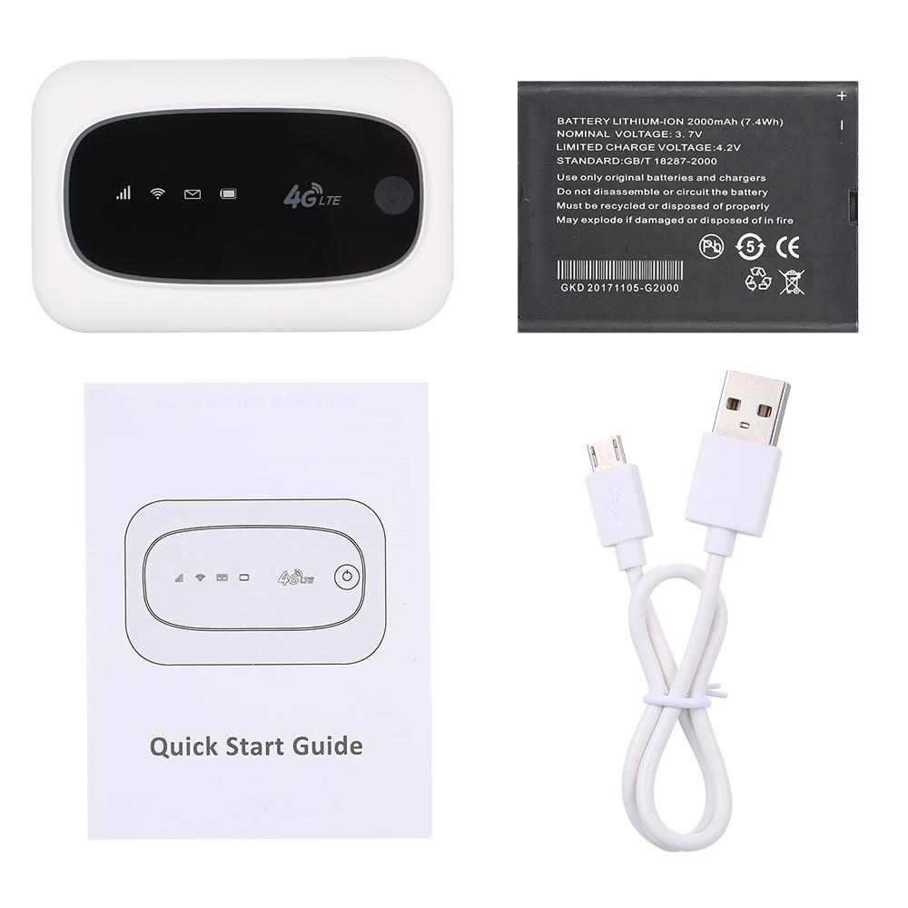 4G LTE CAT4 150M Разблокированный мобильный MiFi Портативная точка доступа Беспроводной Wi-Fi-маршрутизатор SIM-карта (белый)