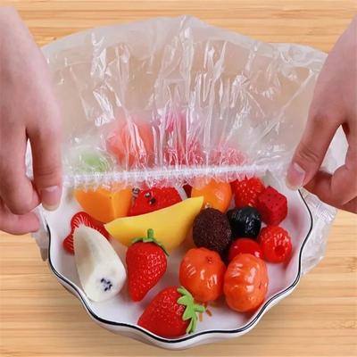 100 шт. Крышки для хранения продуктов Домашние продукты Герметичное сохранение свежести Эластичная пластиковая пленка Пакет-сохранитель свежести для холодильника Кухонные принадлежности