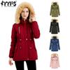 Женские модные повседневные однотонные принты, осенне-зимние куртки и пальто с длинными рукавами и капюшоном, толстые бархатные куртки и пальто