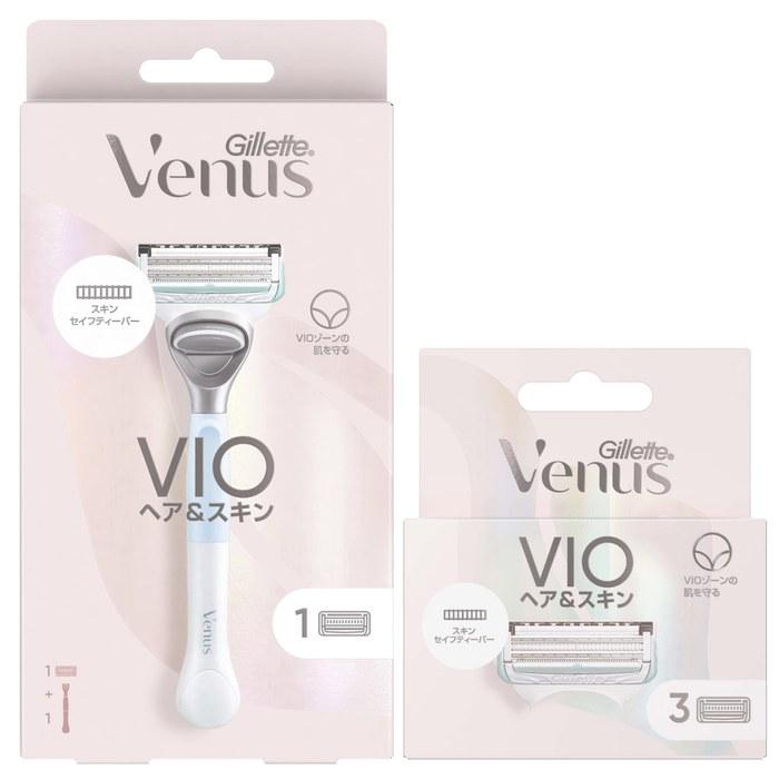 Venus Gillette Venus Razor Starter Kit (1 Blade) + 3 Refills (4 Blades Total) White/Blue