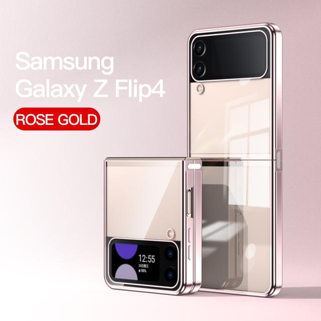 Для Samsung Galaxy Z Flip 4 3 Flip4 чехол Роскошный гальванический прозрачный цветной складной противоударный защитный чехол с мягкой задней панелью