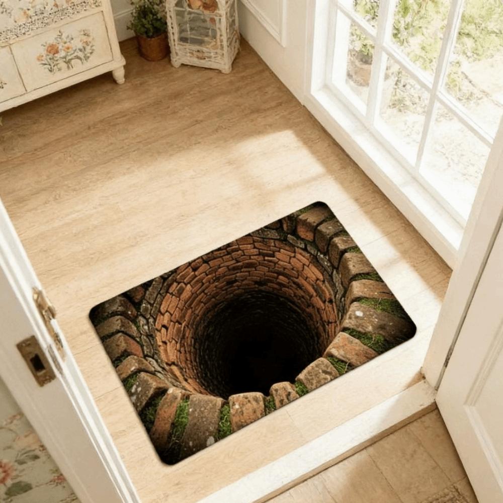 3D Flat Optical Illusion Doormat Non-slip Lifelike Bathroom Carpet Water-absorbing Durable Bedroom Door Rug Entrance Decor