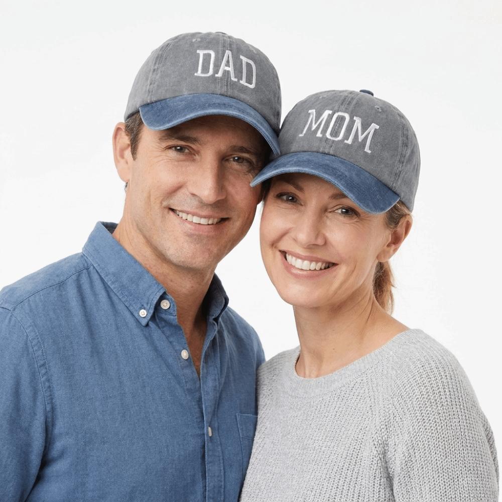 2pcs/set Washed Cotton Couple Mom Dad Baseball Cap Adjustable Sun Hat Vintage Dad Hat For Man Women