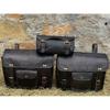Leather Black Saddle Bags Motorcycle Pouch Bag Three Bags Pannier Saddle Bags Set Of Three Bags For Sportscaster