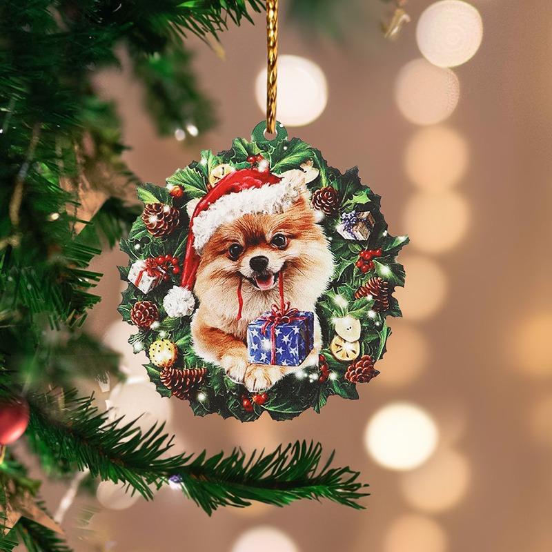 1pc Puppy Acrylic Christmas Pendant, Christmas Tree Ornaments Christmas Decorations for Home 2025 Navidad Natal Gifts New Year