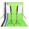 VidaXL Studio Lighting Kit with Backdrops and Softboxes Photography Equipment Background System 190237 Plug
