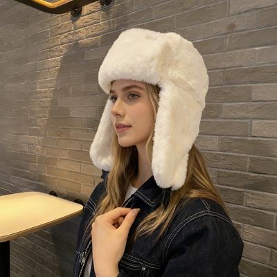 Зимняя теплая плюшевая шапка-пилот из искусственного меха со съемными ушными клапанами - Шапка-бини для женщин, для холодной погоды, катания на лыжах, сноуборде, пеших прогулок, зимняя шапка