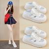 Summer Little White Shoes New Female Students Hollow Breathable Thick Sole Heightening Casual Board Shoes