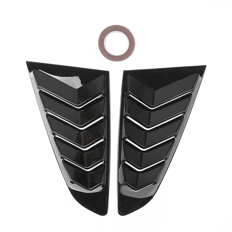 Fit For Ford Mustang 2015-2020 Car Rear Louver Window Side Shutter Cover Trim Sticker Vent Scoop ABS Carbon Fiber Black
