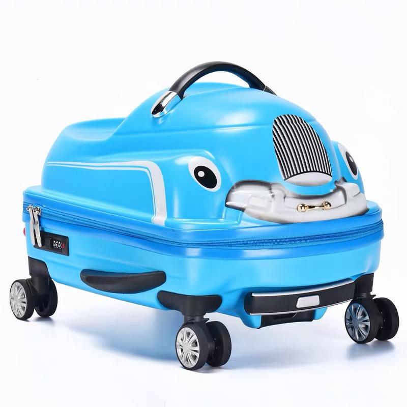 Kids Trolley Luggage 20 Inch 3D Cartoon Suitcase On Wheels Carry On Trunk Can Sit To Ride Rolling Luggage Swing Car Childern's