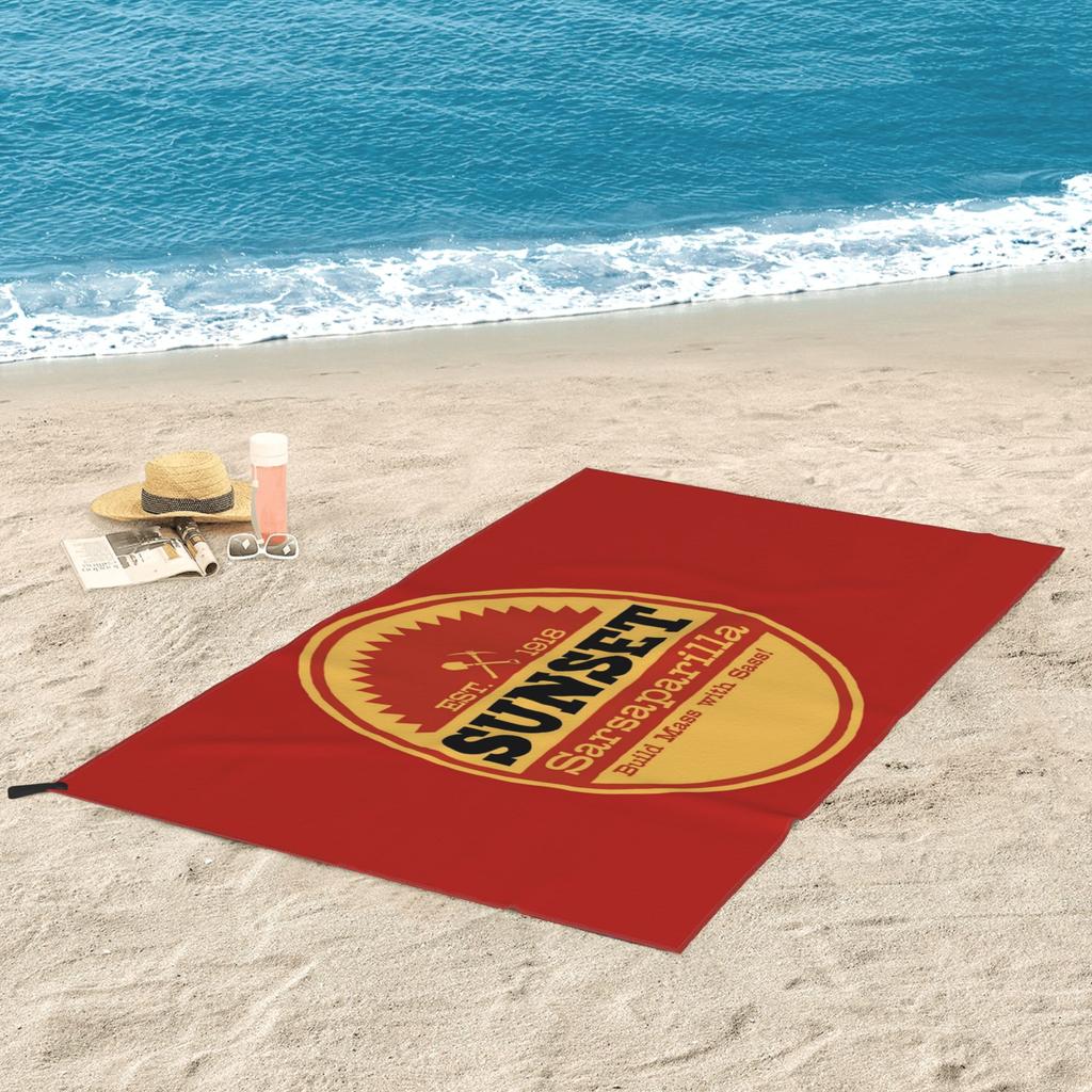 Vintage Sunset Sarsaparilla Logo Beach Towel Soft Microfiber Quick Dry Absorbent Quick Towels For Bath