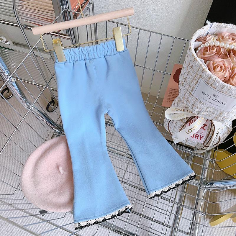 Весенний комплект из двух предметов для девочек: топ с французским воротником Питер Пэн и повседневные брюки