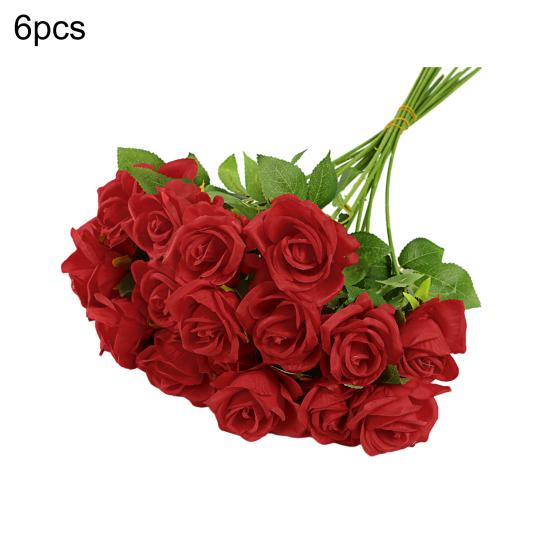 Искусственный цветок розы Реалистичная роза на длинном стебле Букет из искусственных шелковых роз на День святого Валентина Для дома Свадьбы Вечеринки Центральная композиция Цветочная композиция