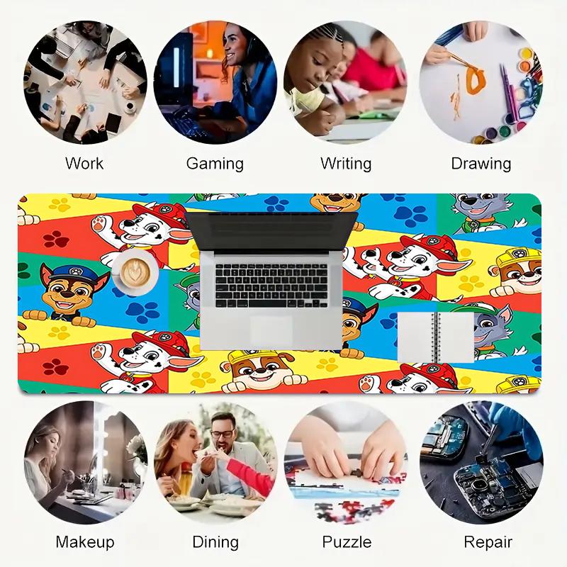 1Pc Paw Patrol Adventure Gaming Mouse Pad Keyboard Desk Mat Non-slip Rubber Lock Edge Waterproof Computer Mousepad for Office Home Decor S1339