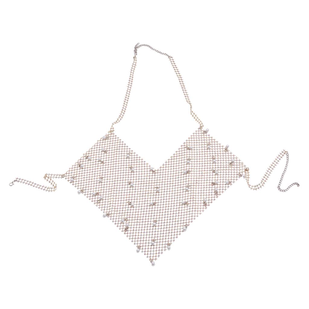 Сексуальная прозрачная цепочка для тела с жемчужной отделкой. Мягкая, приятная к коже цепочка для тела с сексуальным прозрачным видом и жемчужным декором.