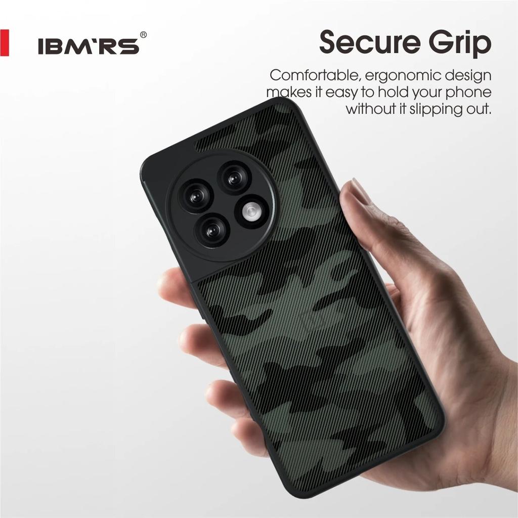 (Comes with Wrist strap)IBMRS for OnePlus 11 Case,Flexible Tpu and Transparent Hard PC Back Cover Hybrid Camouflage Protective Case