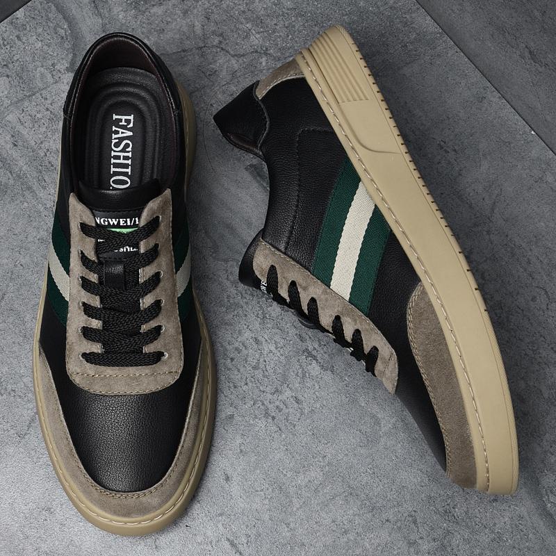 Мода2024 Повседневная брендовая обувь для мужчин Обувь из натуральной кожи Мужская вулканизированная обувь Нескользящая обувь для ходьбы Мужские модные кроссовки Мужская мягкая