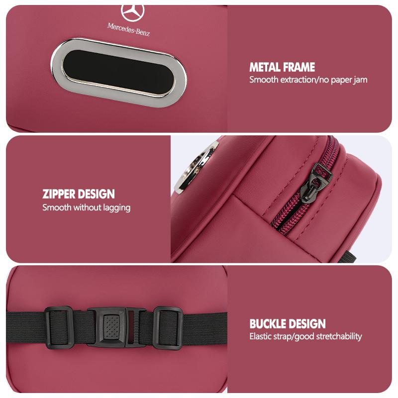 CRK1 Car Leather Tissue Box Interior Accessories Paper Storage Bag For Mercedes Benz CLK GLC W212 C200 C300 W203 W204 W205 W169 W176