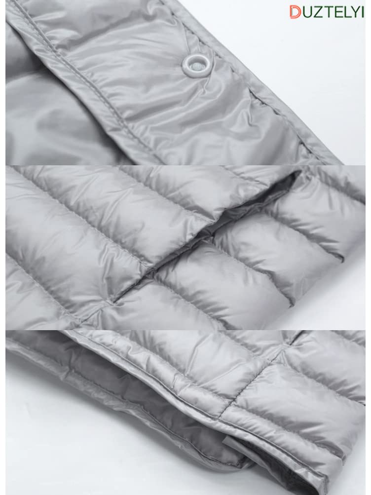 DUZTELYI Пуховый ультралегкий жилет без воротника, внутренний, легкий и включает компактное хранение DU520, мужской жилет, жилет, теплый, сумка, (3XL, темно-синий)