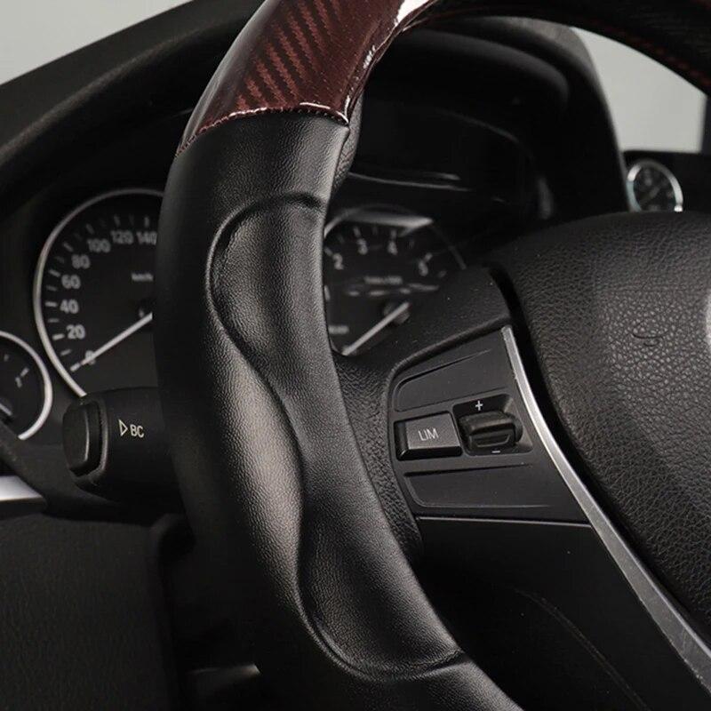 Чехол на руль автомобиля VW Golf 7 DERMAY, нескользящая мягкая кожа из микроволокна + аксессуары для интерьера из углеродного волокна