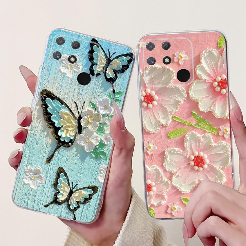Мягкий Полный Защитный Чехол RMX3430 Для Realme Narzo 50A Чехол С Рисунком Кошки Для Realme Narzo 50A Narzo50A Силиконовые Чехлы Чехол