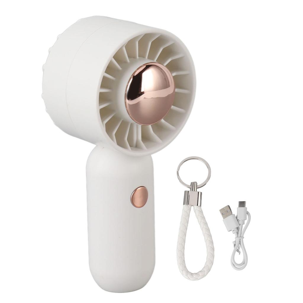 Hand Held Fan Outdoor Portable USB Rechargeable Small Pocket Desk Fan for Students White