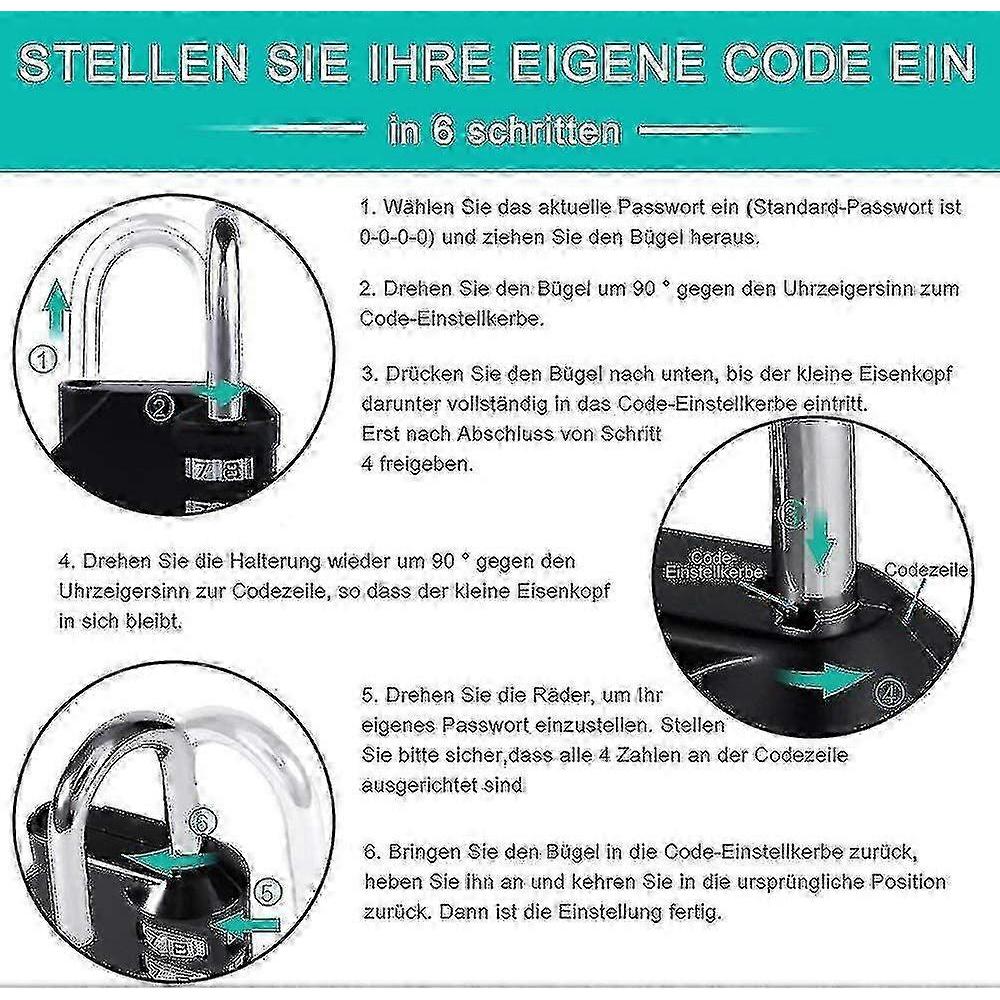 Combination Locker. Weatherproof Padlock. Locking Numeric Code. 4 Digit