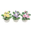 Doll House Miniature Flowers Fairy Garden Ornament Mini Potted Plant Flowers Pot DollHouse Decor