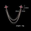 Metal Star Collar Brooch Chain Double Layer Chain Lapel Pin Creative Gift Shirt Collar Pin