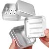 2 Pcs Double Layer Drainage Aluminum Soap Box Portable Travel Holder With Lid Bar Container Shower Dish Draining Case