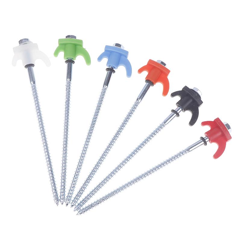 4Pcs Screw Anchor Tent Stakes 20Cm Carbon Steel Tent Pegs Spike Hook Camping Tent Nail Spiral Screw With Hex Socket Stakes