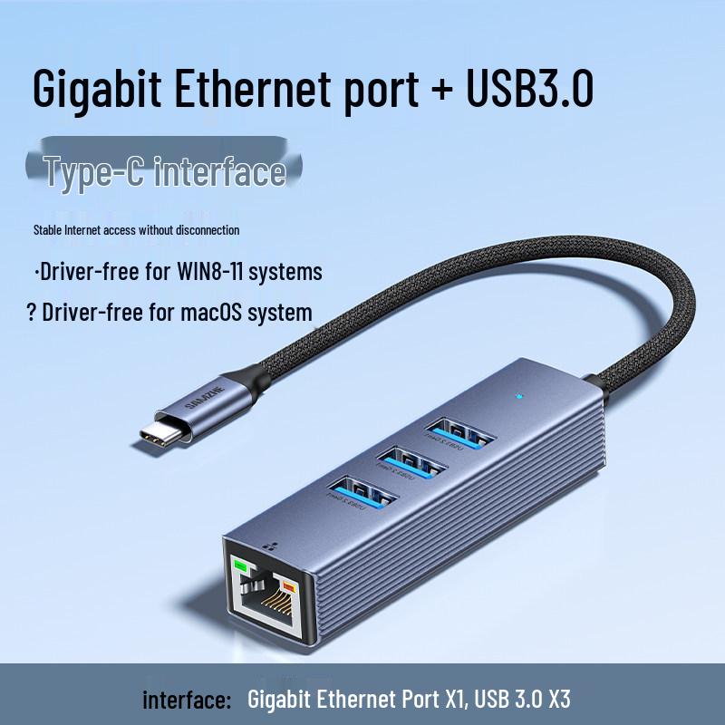 Адаптер Shan Ze USB-C к Ethernet: Док-станция с расширением портов RJ45 для ноутбуков