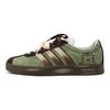 adidas VL COURT 2.0 Замшевые, износостойкие, легкие и дышащие низкие кеды для скейтбординга, унисекс, зелено-коричневые HQ1802(Команда396- )