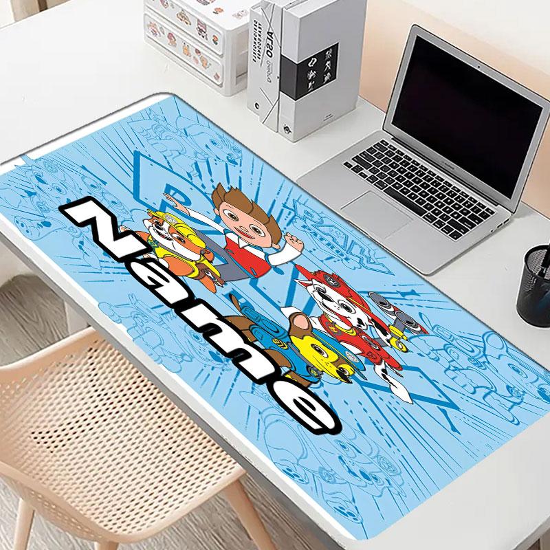 Custom Name Personalized PAW Patrol Pattern Mousepad, Laptop PC Desk Mat, Decorative Desk Mat for Home Keyboard Pad Gift