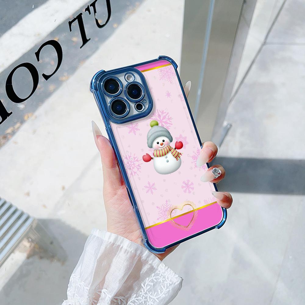 Чехлы для телефонов Ae108 Happy New Year Merry Christmas из гальванизированного ТПУ для Xiaomi 11 Lite Redmi Note 13 Pro 12C 9S 14C Huawei с защитой на четыре угла