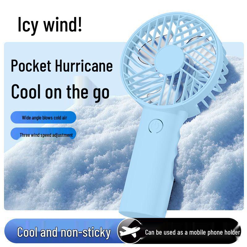 USB Rechargeable Portable Mini Handheld Fan with Phone Holder