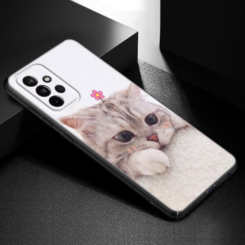 Милый кавайный чехол для телефона с котенком и кошкой для Samsung Galaxy A21 A30 A50 A52 S A13 A22 A32 A33 A53 A73 5G A11 A12 A31 A51 A70 A71 A72
