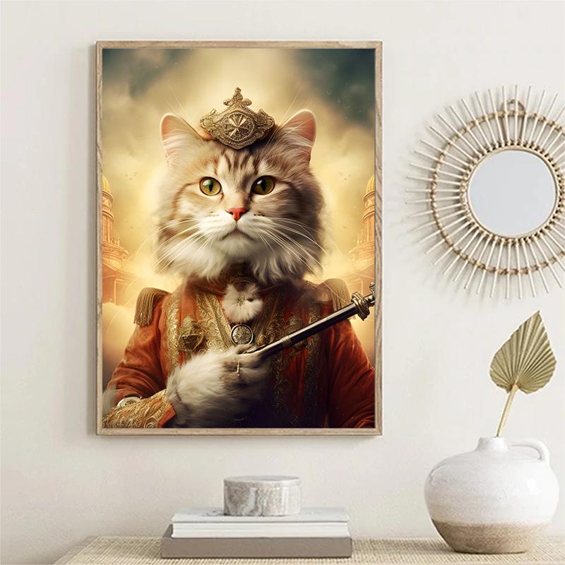 Steampunk Interesting Animal Cat Parrot Canvas Printing Poster Wall Art Decor Painting Home Room Decoration No Frame
