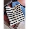Women Spring Autumn Sweaters O-neck Stripe Knitted Cardigan Fashion Long Sleeve Casual Short Tops Korean Style New
