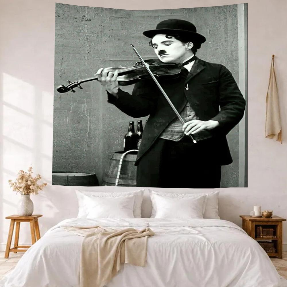 Charlie Chaplin Wall Decor Tapestry Art For Pet Memorial Birthdaywedding Party Backdrop Family Gift