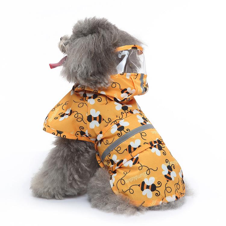 Universal Dog Raincoat with Foot Covers & Leash Access, Animal Design & Belly Wrap - Fits Small To Large Breeds