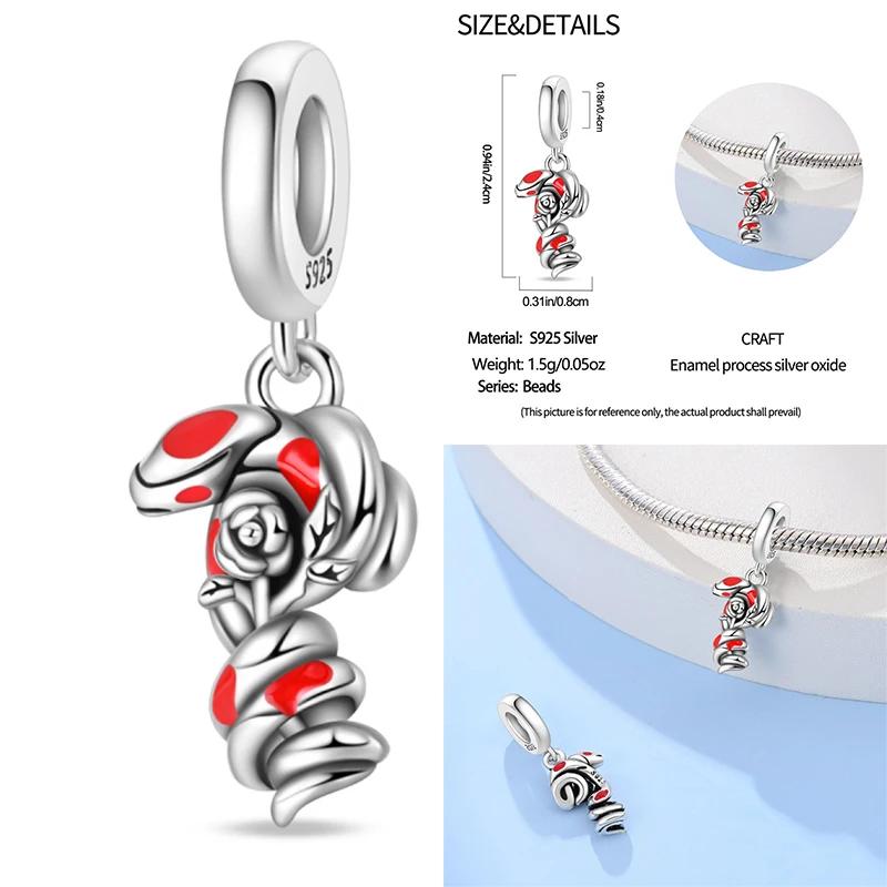 100% Медь Изысканные Карты Таро Браслет Подвески Кроваво-Красный Огненный Змей Роза Шармы Бусины Сделай Сам Украшения Для Женщин