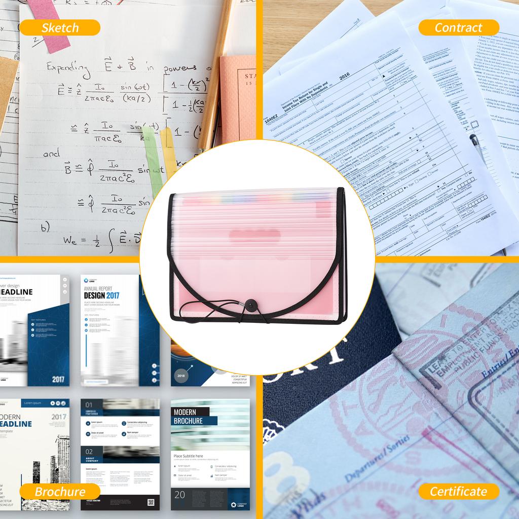 Accordian File Folder Organizer 24 Pockets Expanding File Bags with Cover A4 Letter Size Document