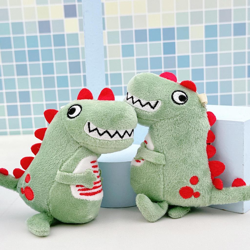 Cute Green Dinosaur Plush Keychain Pendant Charm